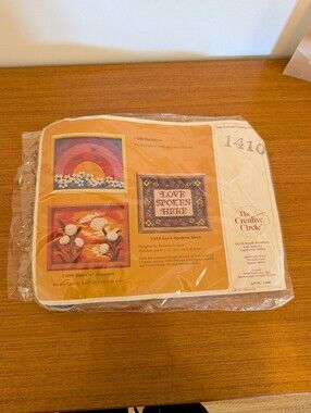 Vintage 80s The Creative Circle Needlepoint CrossStitch Sampler Love Spoken Here